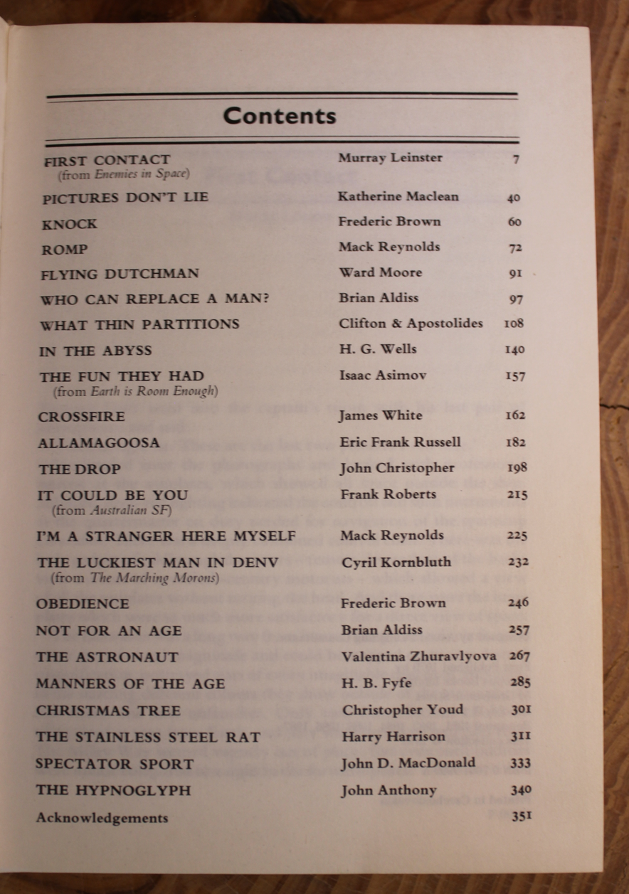 Science Fiction Stories Authors include Isaac Asimov, Brian Aldiss HG Wells