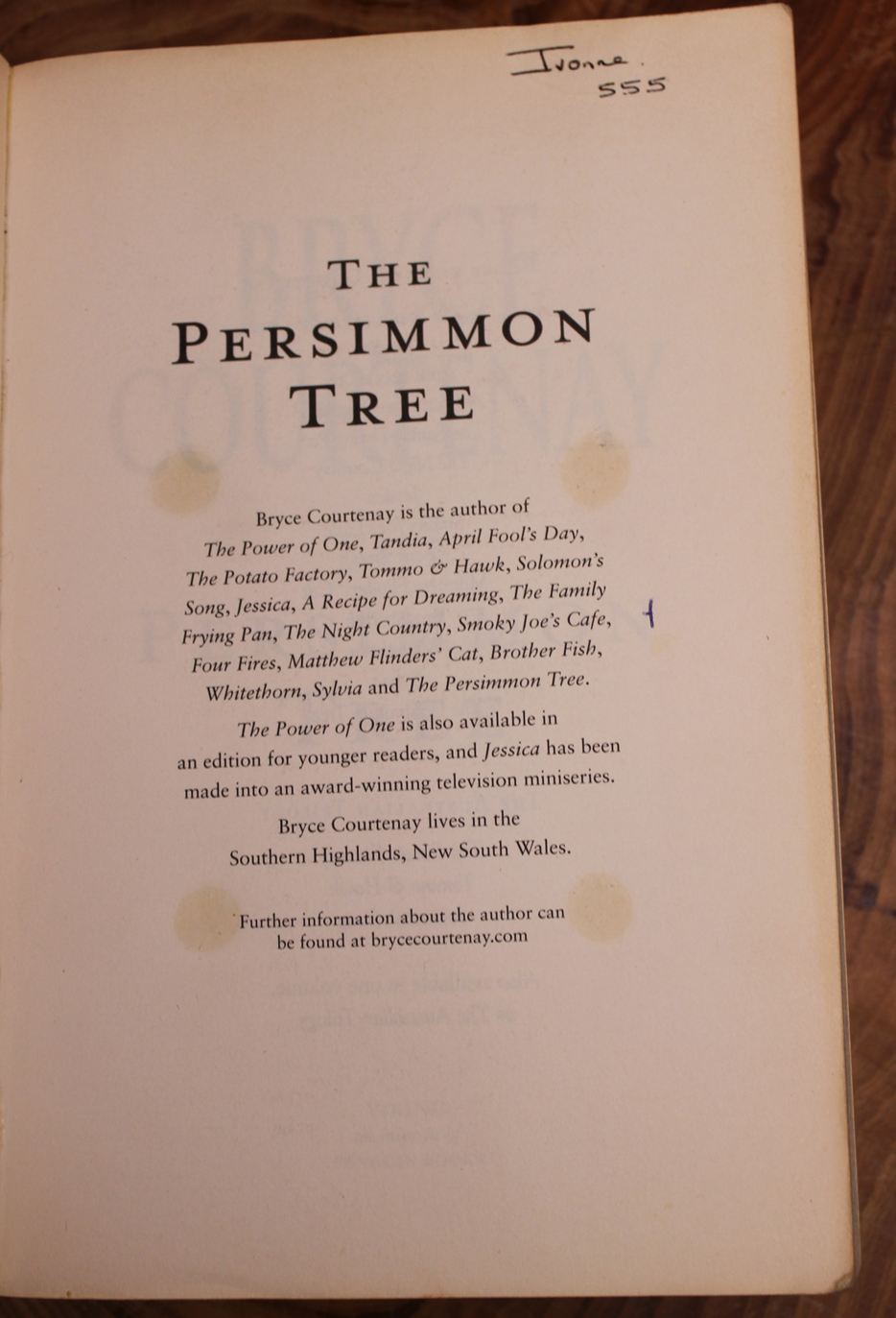 The Persimmon Tree - Bryce Courtenay