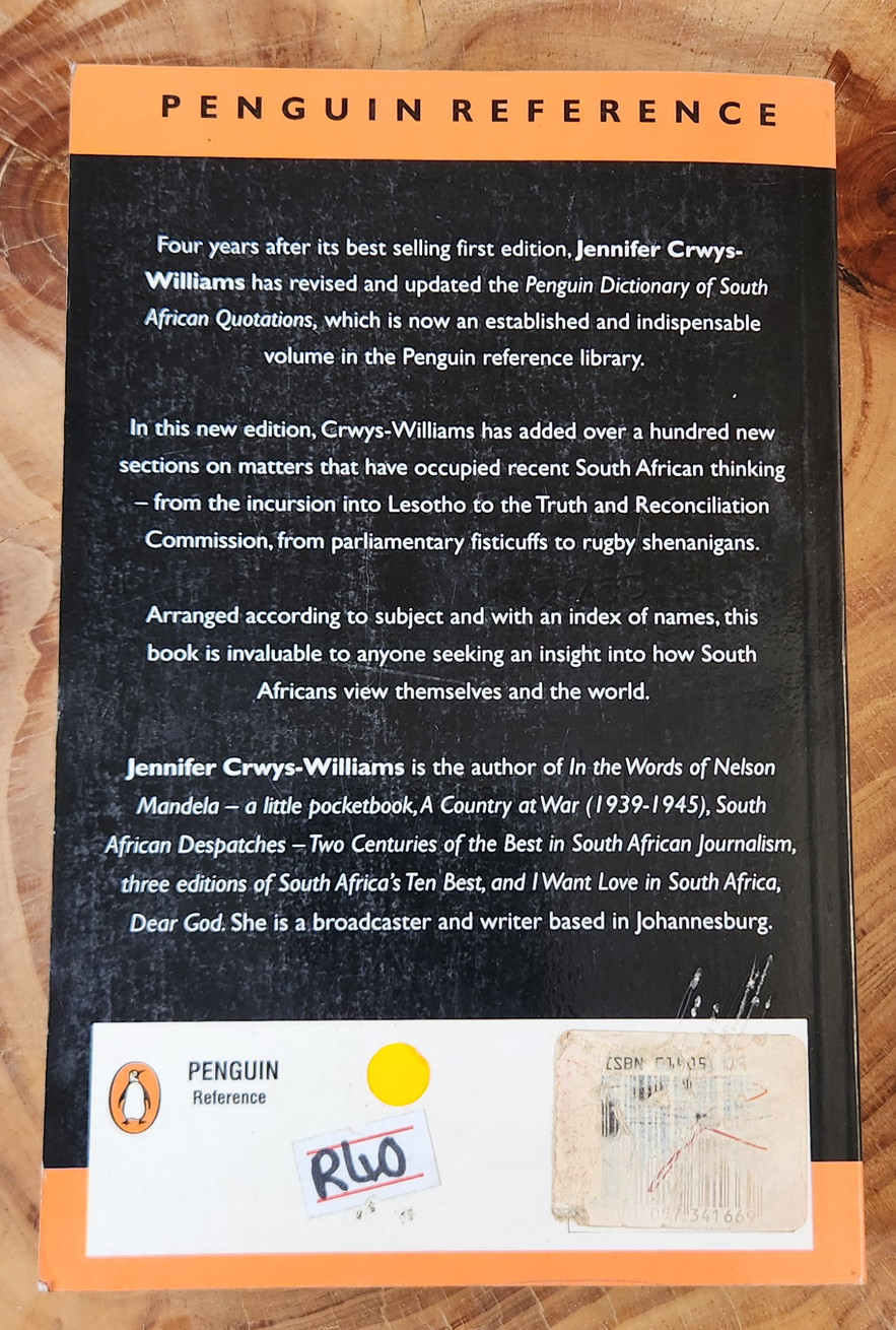 Dictionary of South African Quotations, Jennifer Crwys-Williams