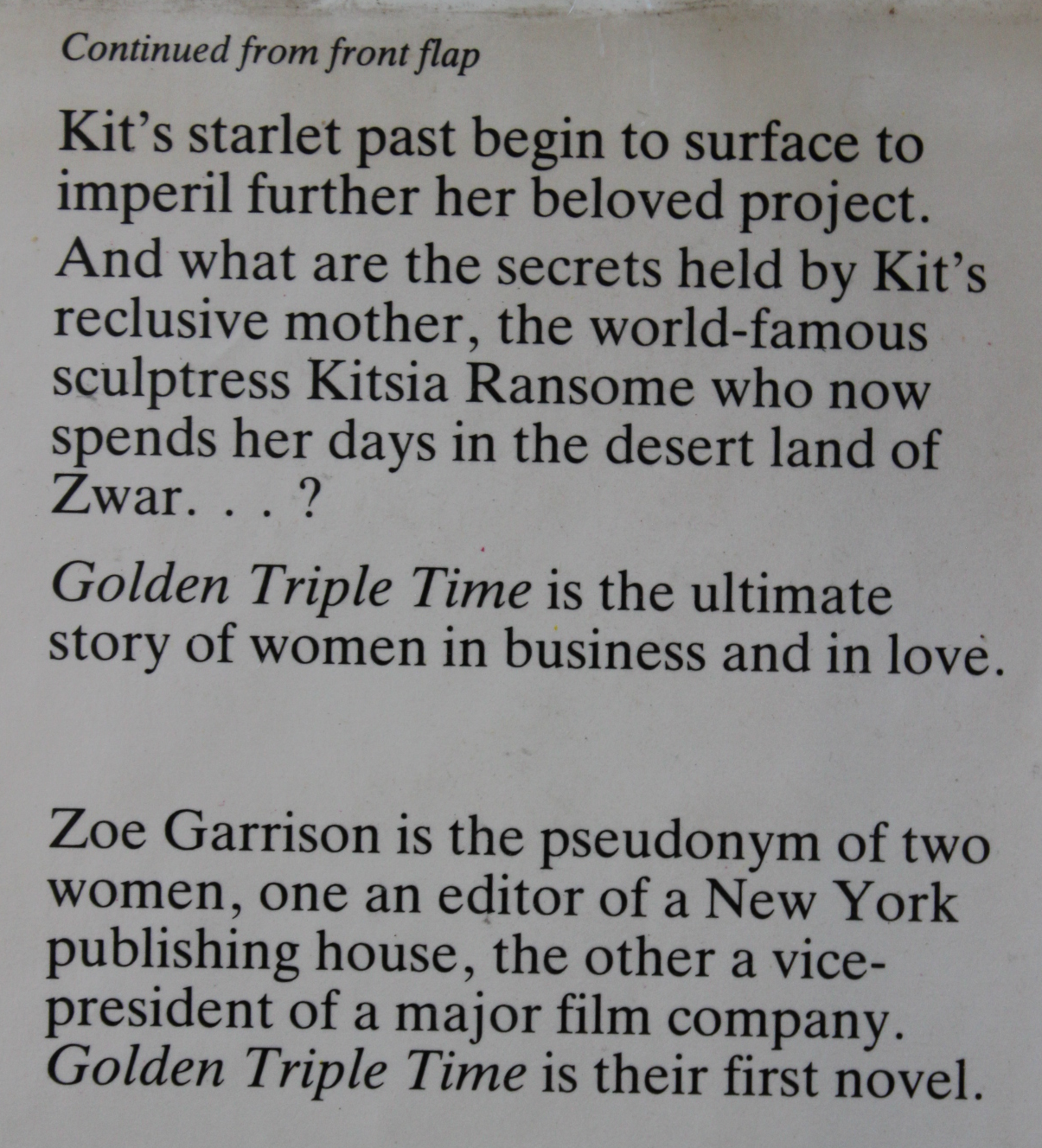 Golden triple time - Zoe Garrison