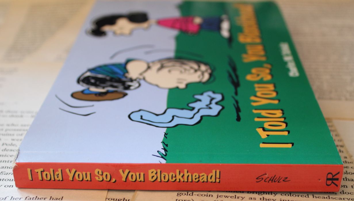 I told you so, you blockhead - Charles M. Schulz