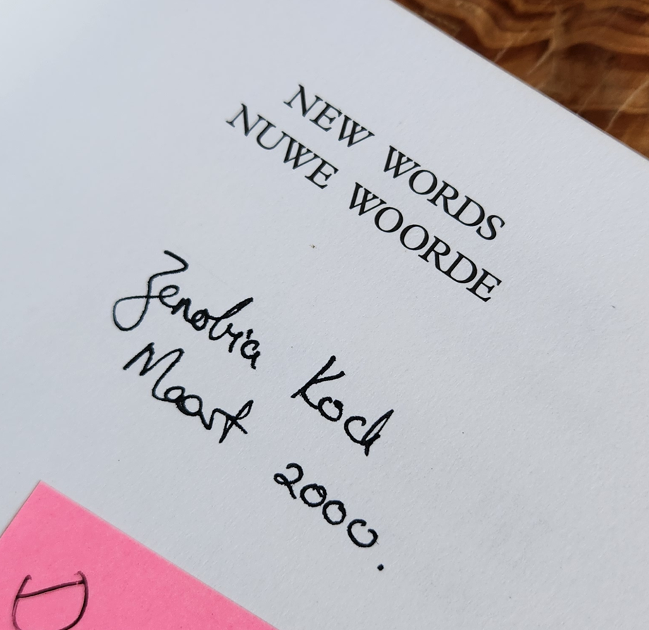 Pharos New Words, Nuwe Woorde