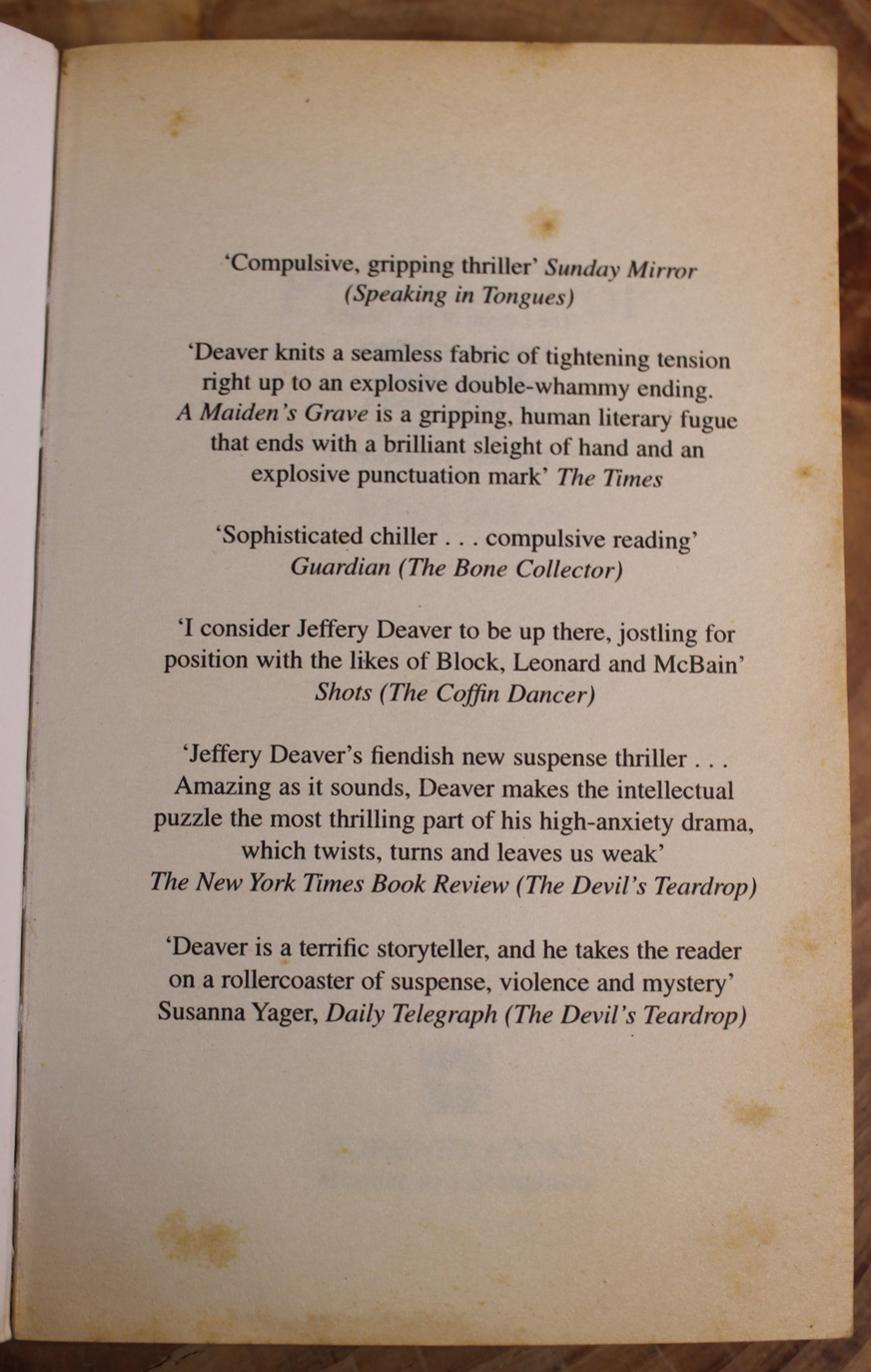 Praying for sleep - Jeffery Deaver