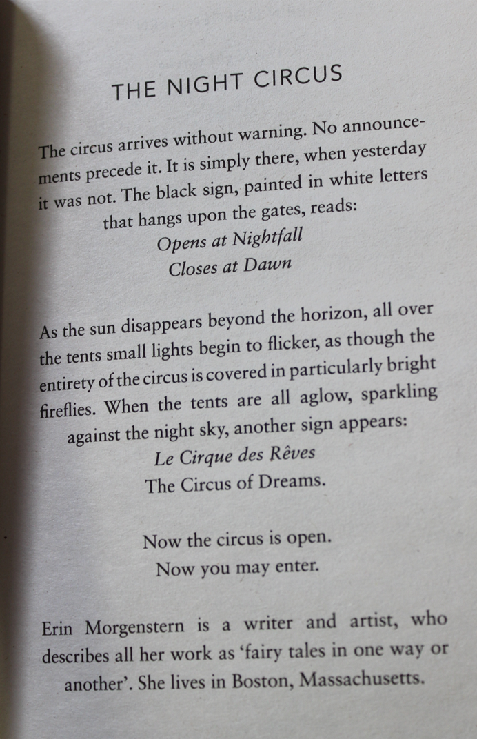 The night circus - Erin Morgenstern