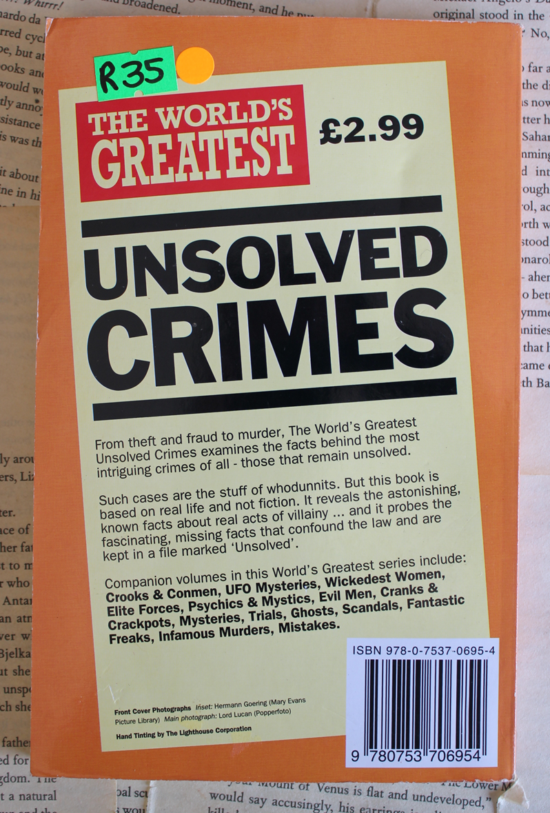 Unsolved Crimes - Roger Boar & Nigel Blundell