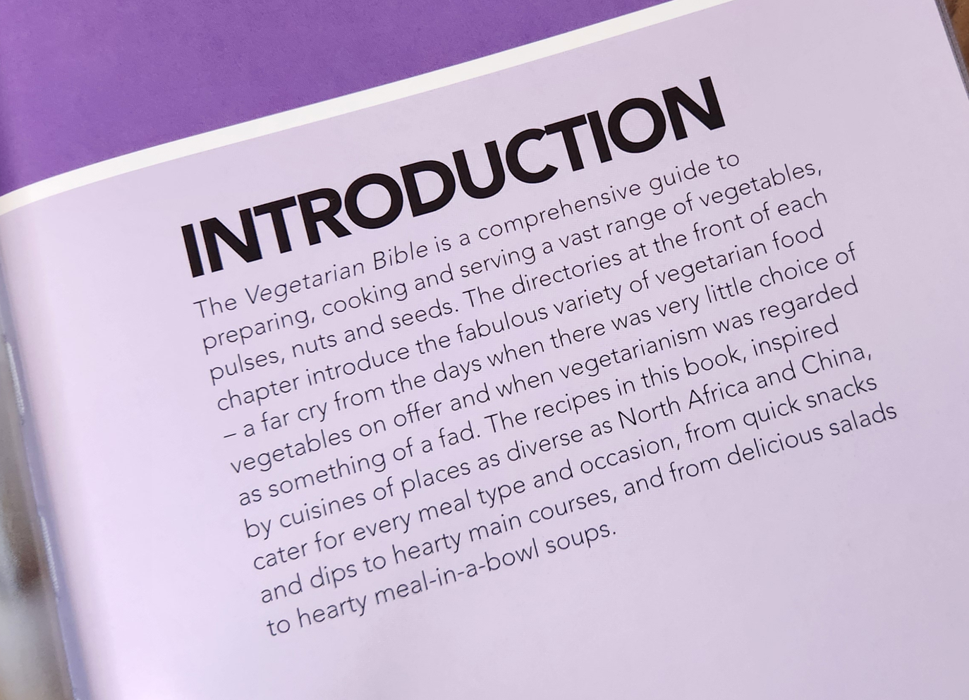 Vegetarian Bible, fresh from the garden